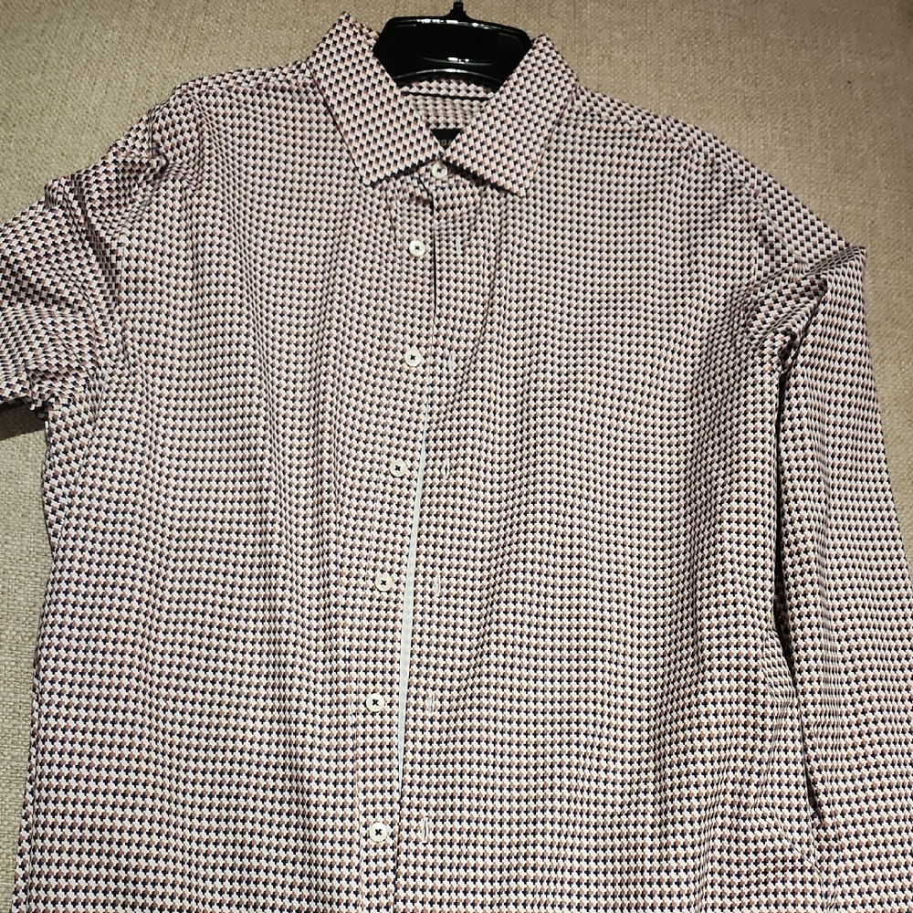 Bugatchi Men's Black and White Geometric Shirt